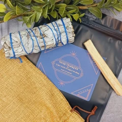 Sage Smudging and Energy Cleansing Kit with White Sage & Palo Santo