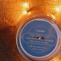 Strawberry Leather Candle 1lb 3oz